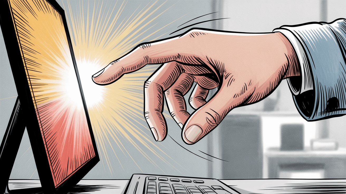 Illustration of the panic moment when you accidentally click Reply All instead of Reply